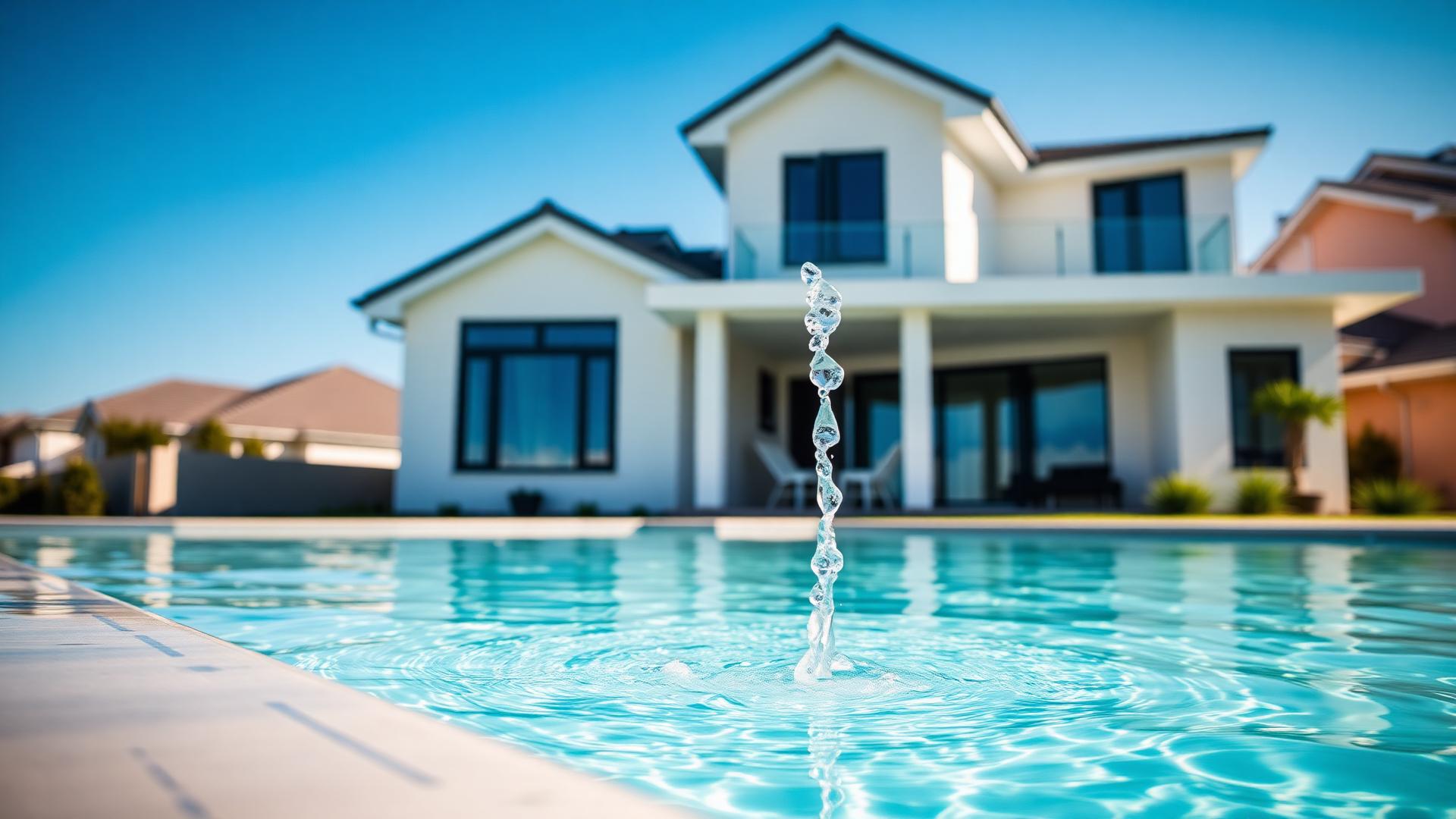 Residência moderna com água limpa e de qualidade